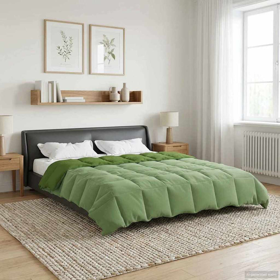Vol jaar dekbed Gekwilt Groen 240 x 260 cm Microfiber