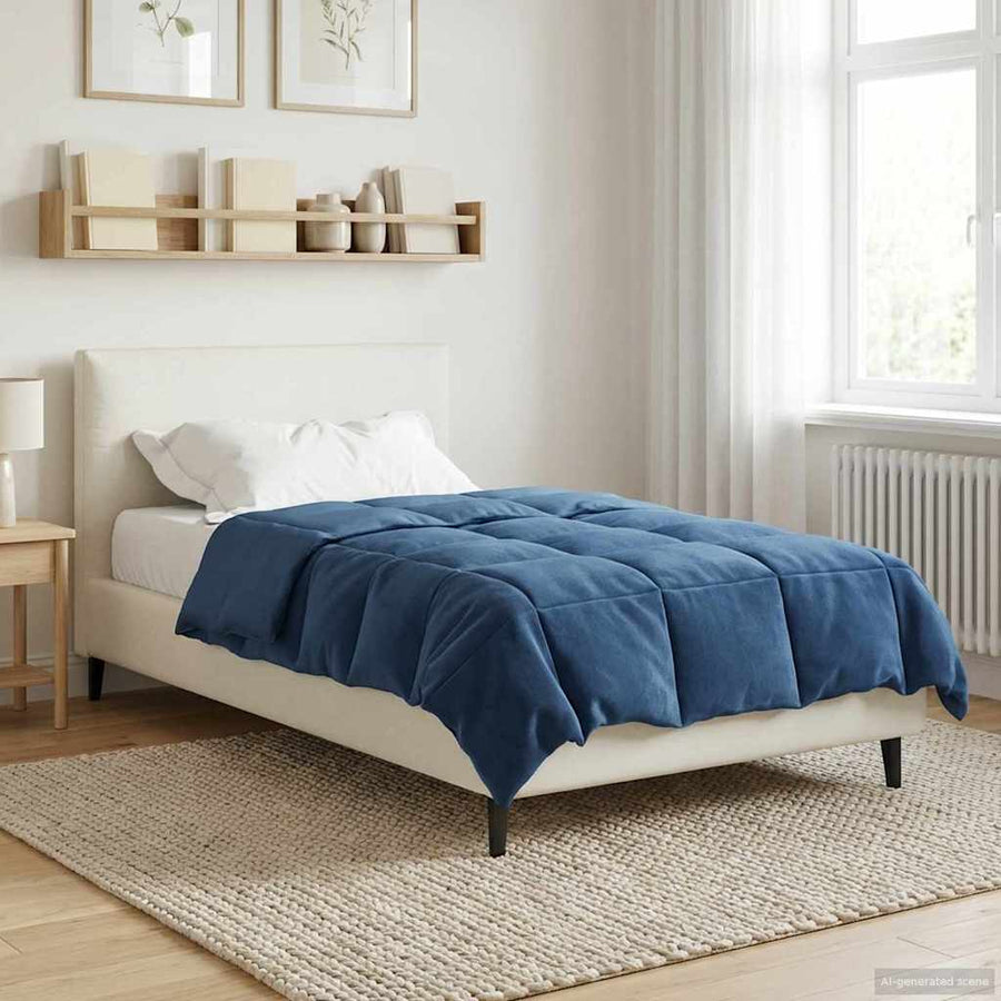 Vol jaar dekbed Gekwilt Donkerblauw 135 x 200 cm Microfiber