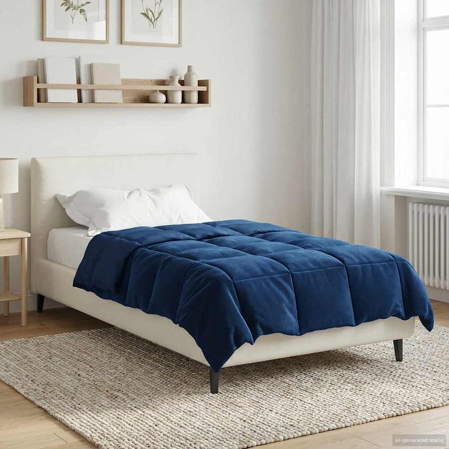 Vol jaar dekbed Gekwilt Donkerblauw 135 x 220 cm Microfiber