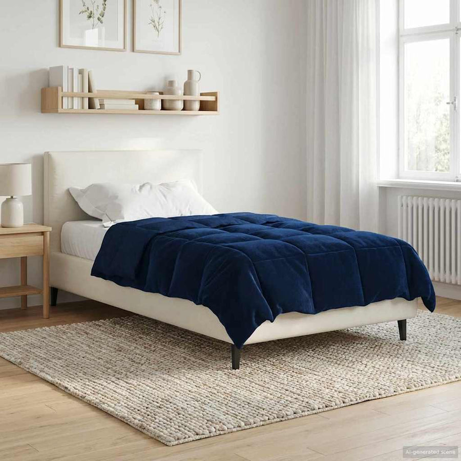 Vol jaar dekbed Gekwilt Donkerblauw 155 x 220 cm Microfiber