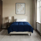 All-Season Quilted Duvet Dark Blue 155 x 220 cm Microfiber