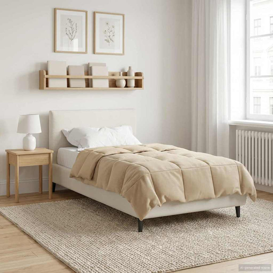 Vol jaar dekbed Gekwilt Crème 135 x 200 cm Microfiber