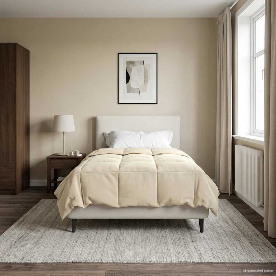 Vol jaar dekbed Gekwilt Crème 135 x 200 cm Microfiber