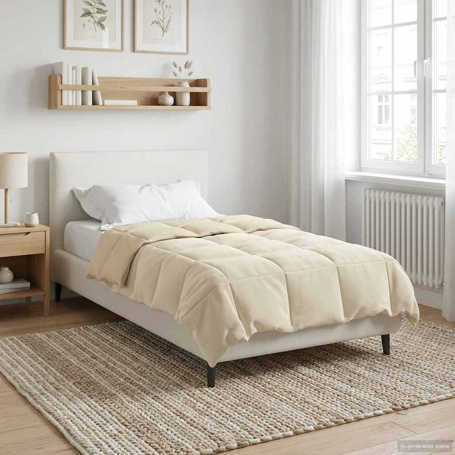 Vol jaar dekbed Gekwilt Crème 140 x 200 cm Microfiber