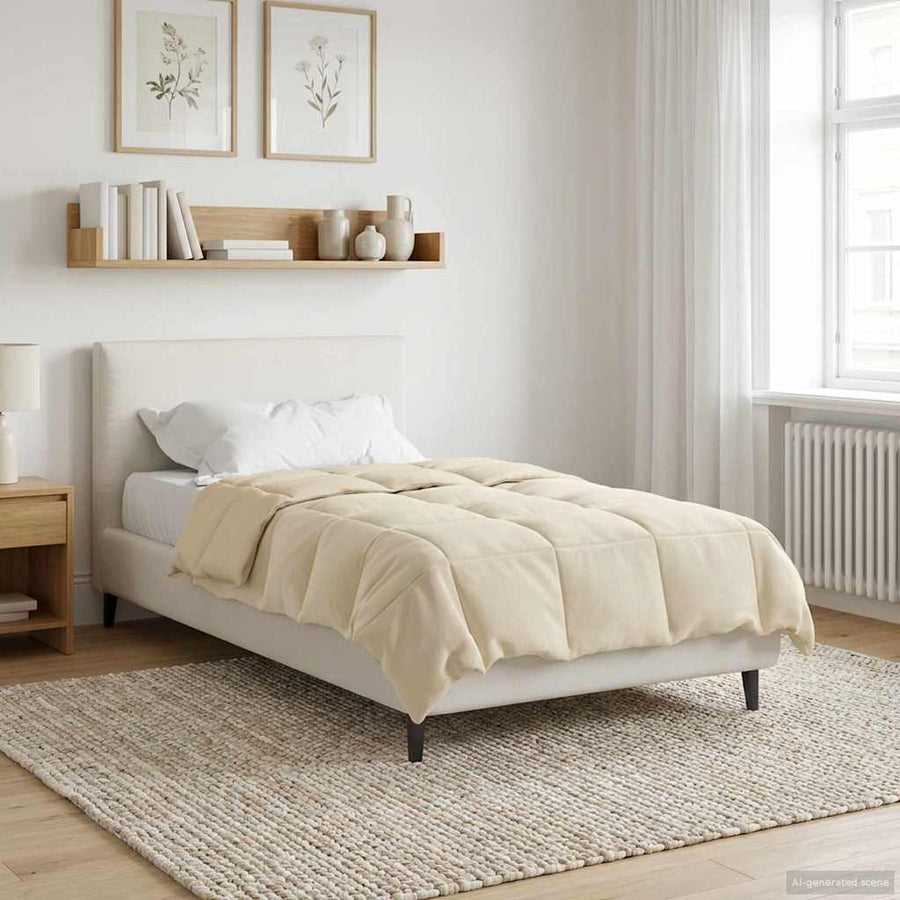 Vol jaar dekbed Gekwilt Crème 155 x 200 cm Microfiber