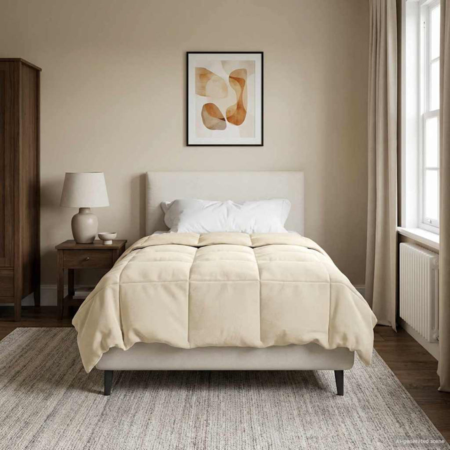 Vol jaar dekbed Gekwilt Crème 155 x 200 cm Microfiber