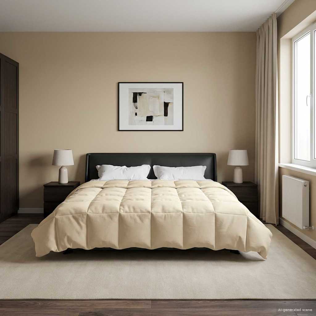 Vol jaar dekbed Gekwilt Crème 200 x 200 cm Microfiber
