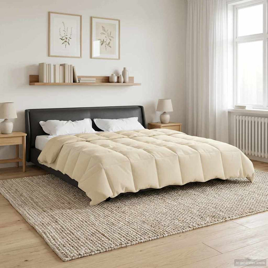 Vol jaar dekbed Gekwilt Crème 200 x 240 cm Microfiber