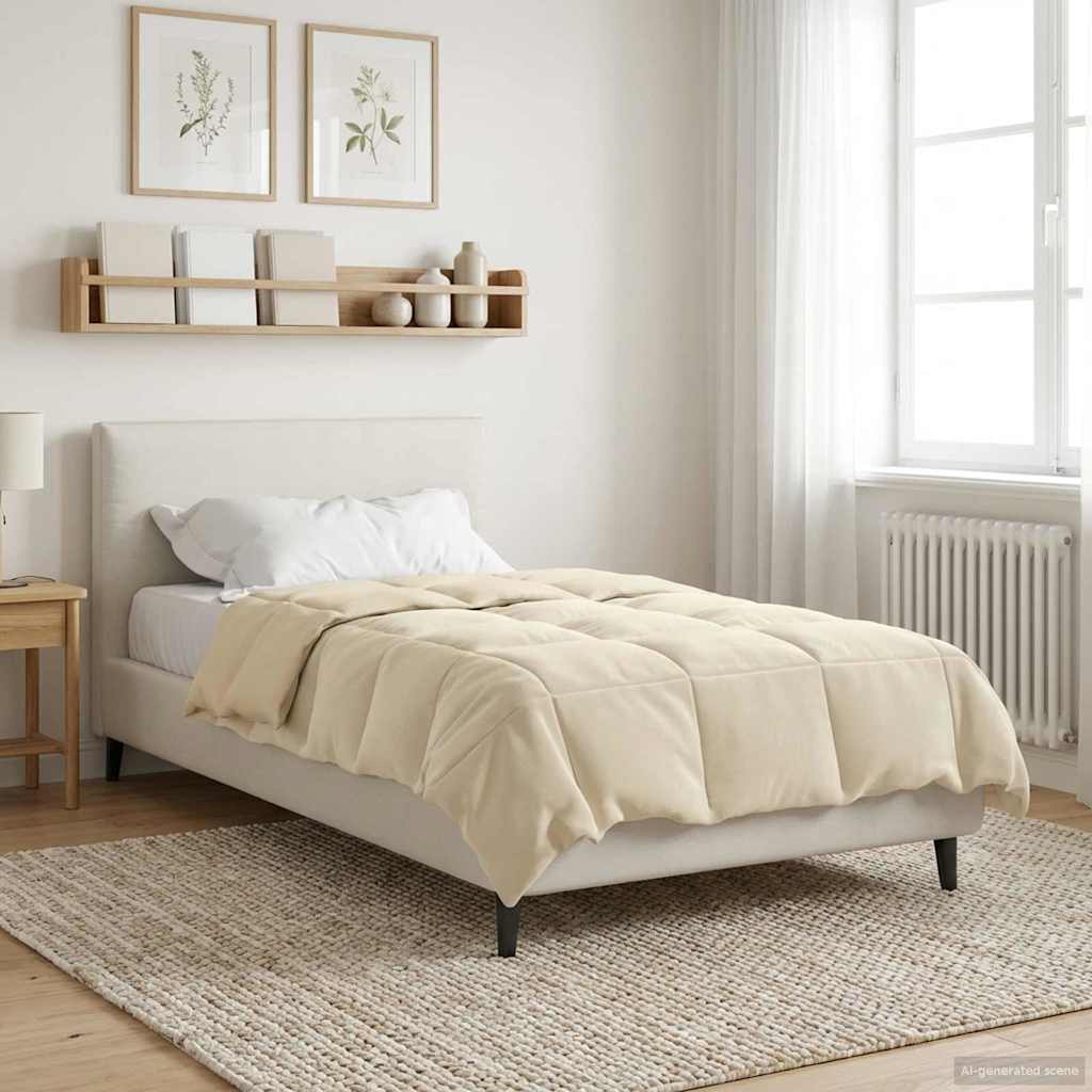 Vol jaar dekbed Gekwilt Crème 135 x 220 cm Microfiber