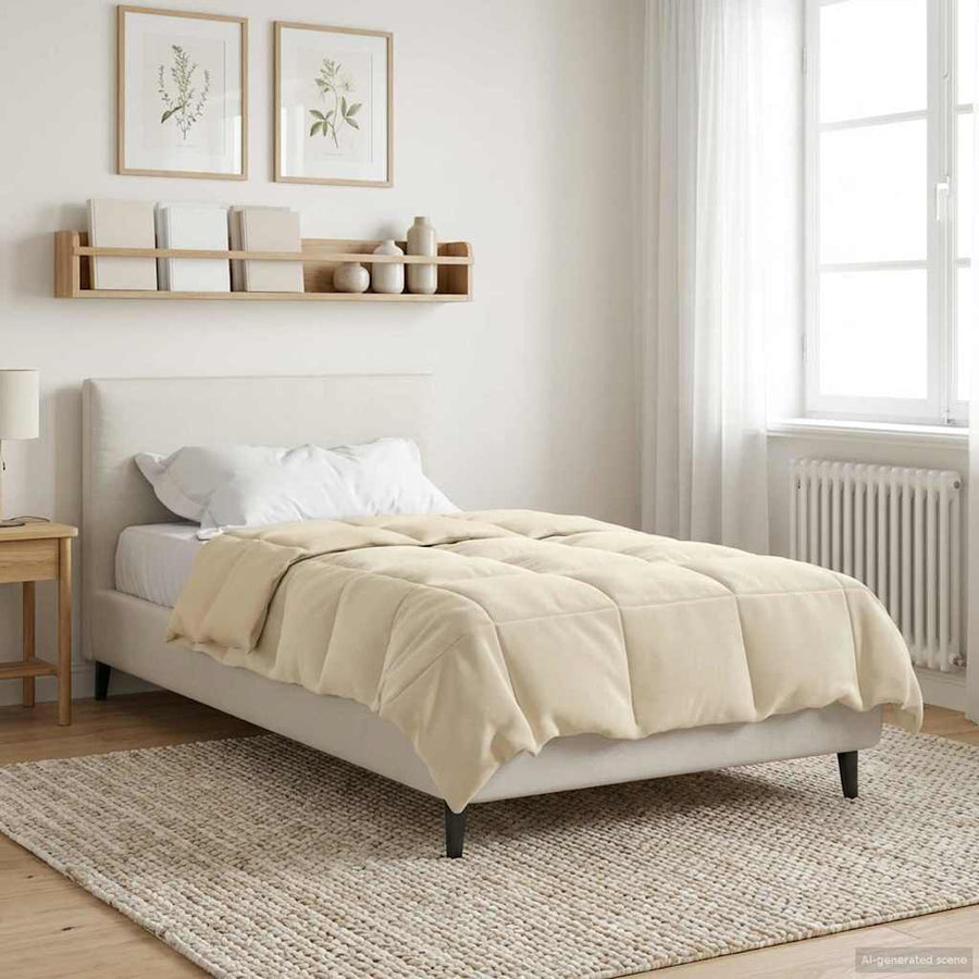 Vol jaar dekbed Gekwilt Crème 135 x 220 cm Microfiber