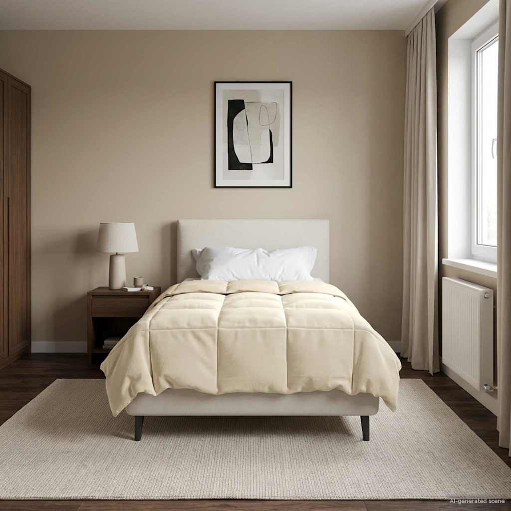 Vol jaar dekbed Gekwilt Crème 135 x 220 cm Microfiber