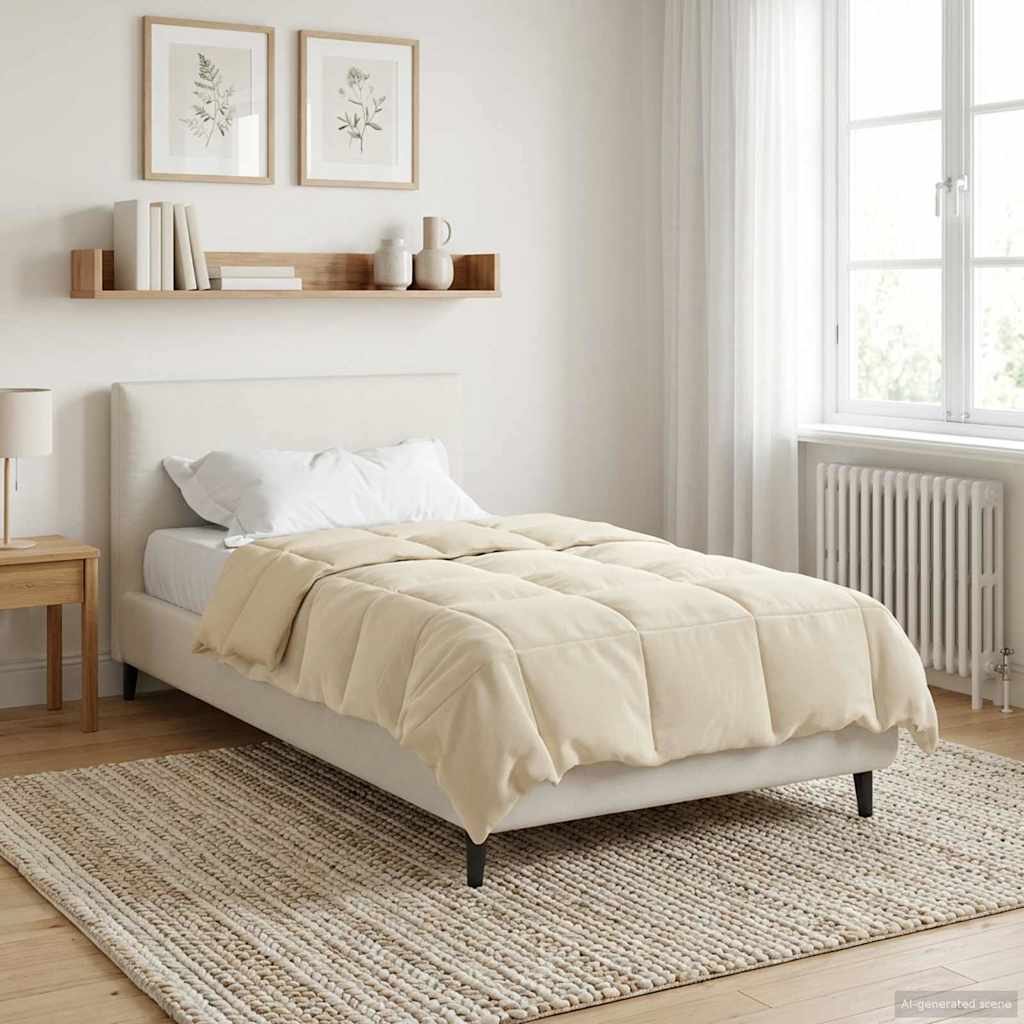 Vol jaar dekbed Gekwilt Crème 140 x 220 cm Microfiber