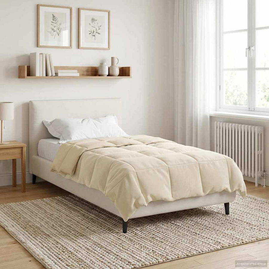 Vol jaar dekbed Gekwilt Crème 140 x 220 cm Microfiber