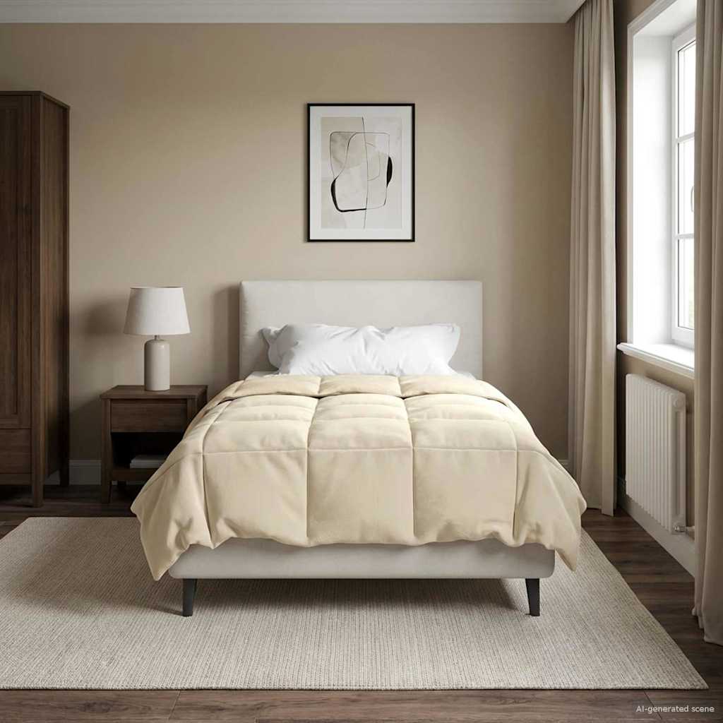 Vol jaar dekbed Gekwilt Crème 140 x 220 cm Microfiber