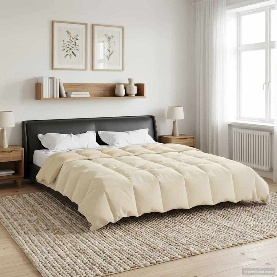 Vol jaar dekbed Gekwilt Crème 200 x 220 cm Microfiber
