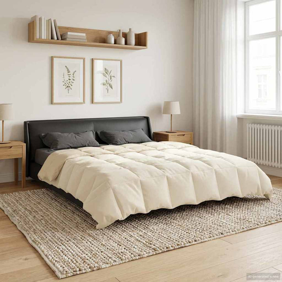 Vol jaar dekbed Gekwilt Crème 220 x 240 cm Microfiber