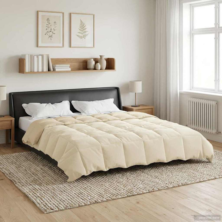 Vol jaar dekbed Gekwilt Crème 220 x 260 cm Microfiber