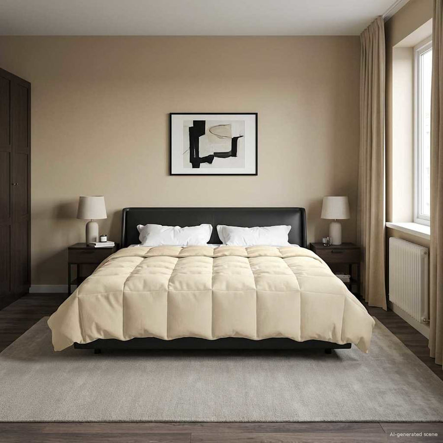 Vol jaar dekbed Gekwilt Crème 220 x 260 cm Microfiber