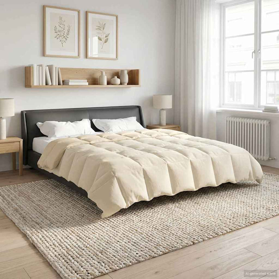 Vol jaar dekbed Gekwilt Crème 240 x 260 cm Microfiber