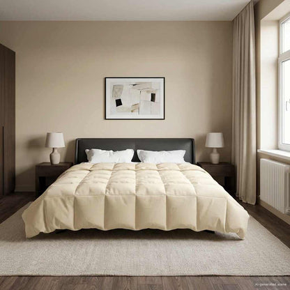 Vol jaar dekbed Gekwilt Crème 240 x 260 cm Microfiber