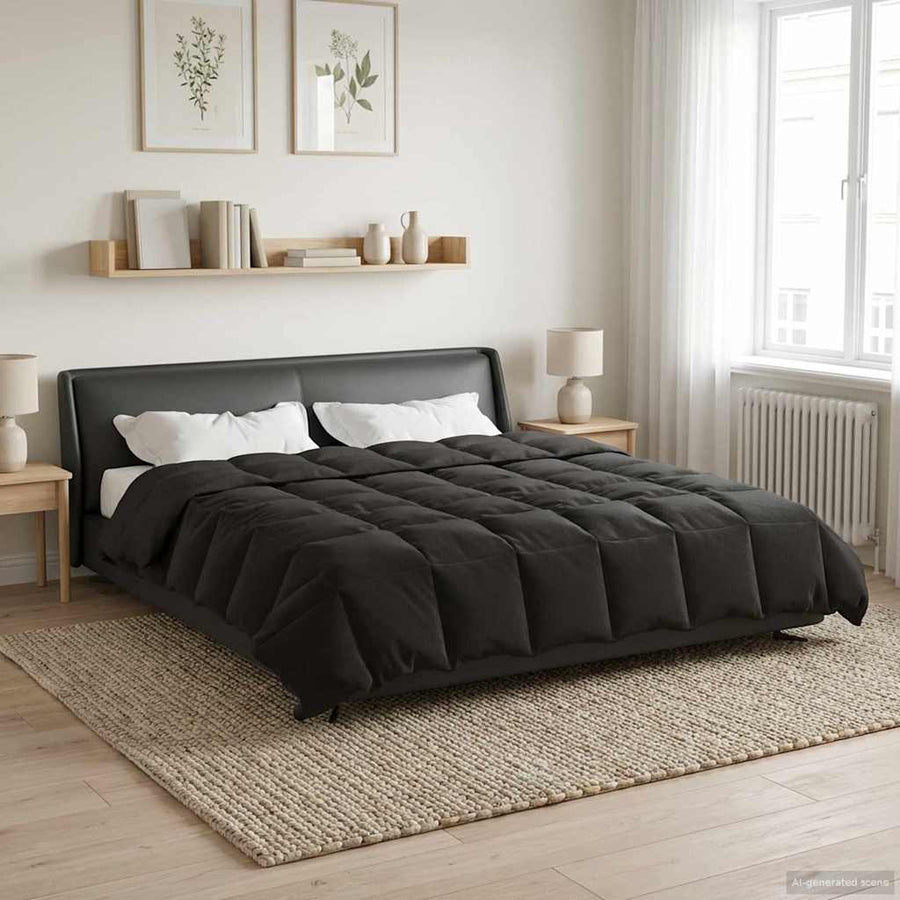 Winter Dekbed Gekwilt Antraciet 240 x 260 cm Microfiber