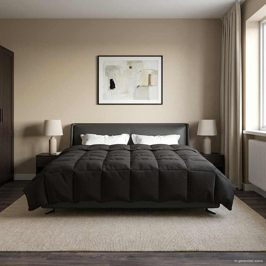 Winter Dekbed Gekwilt Antraciet 240 x 260 cm Microfiber