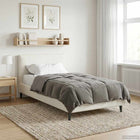 Winter Duvet Quilted Light Grey 135 x 200 cm Microfiber