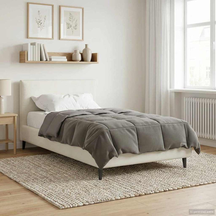 Winter Dekbed Gekwilt Lichtgrijs 140 x 220 cm Microfiber