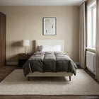 Winter Duvet Quilted Light Grey 140 x 220 cm Microfiber