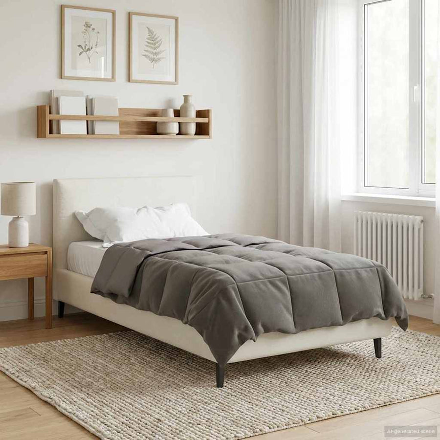 Winter Dekbed Gekwilt Lichtgrijs 155 x 200 cm Microfiber