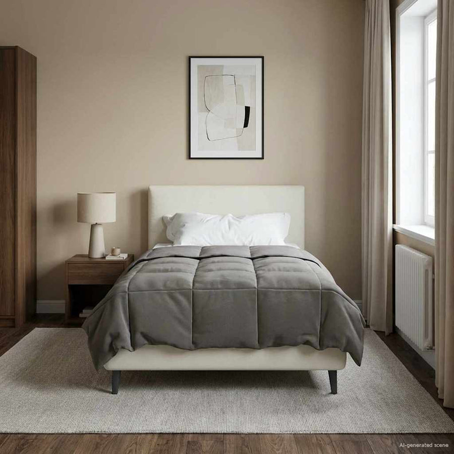 Winter Dekbed Gekwilt Lichtgrijs 155 x 200 cm Microfiber