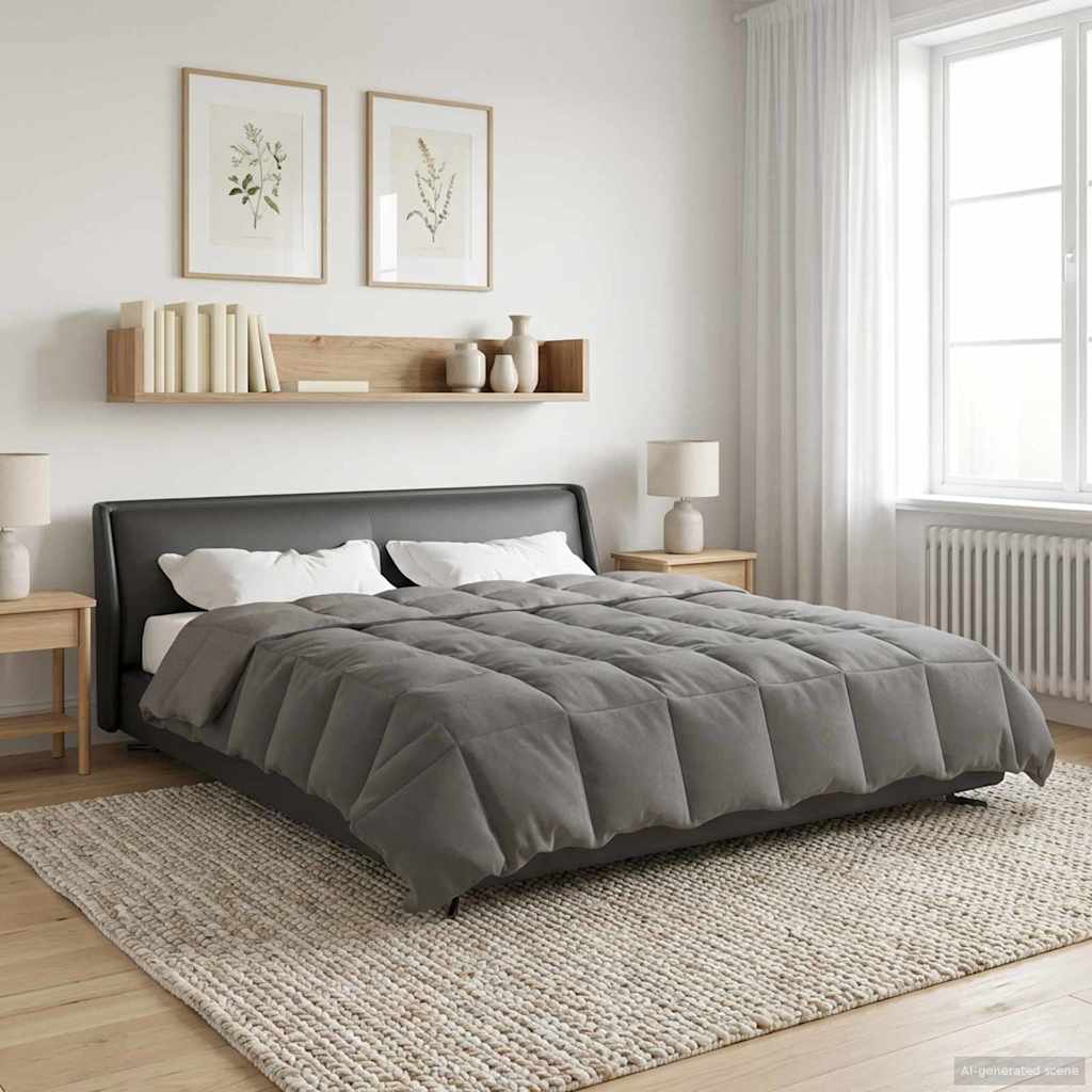Winter Dekbed Gekwilt Lichtgrijs 200 x 200 cm Microfiber