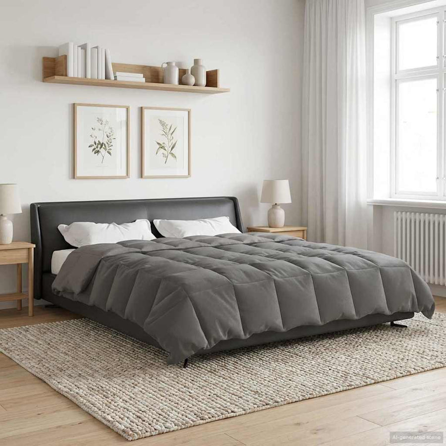 Winter Dekbed Gekwilt Lichtgrijs 200 x 240 cm Microfiber