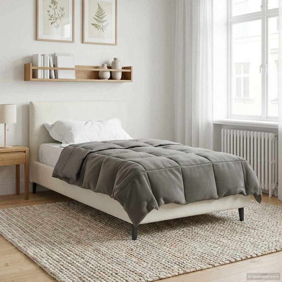 Winter Dekbed Gekwilt Lichtgrijs 135 x 200 cm Microfiber
