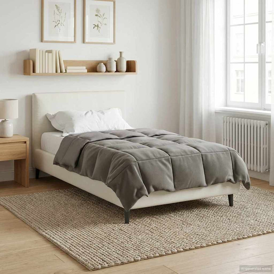Winter Dekbed Gekwilt Lichtgrijs 155 x 220 cm Microfiber
