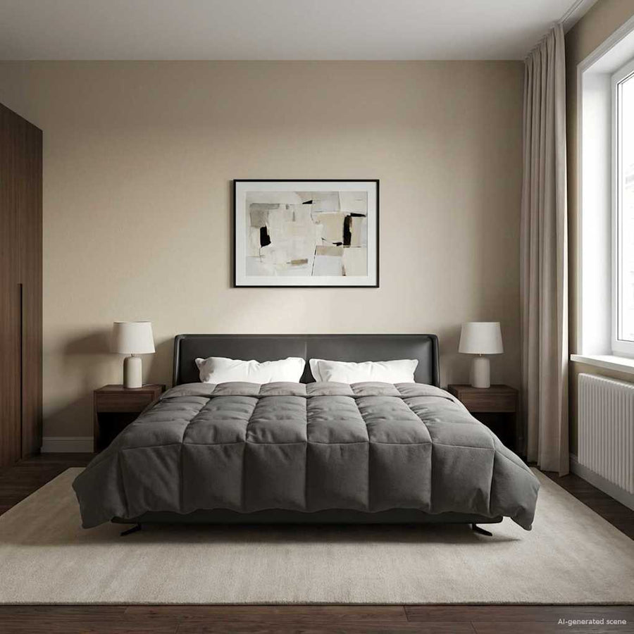 Winter Dekbed Gekwilt Lichtgrijs 220 x 240 cm Microfiber