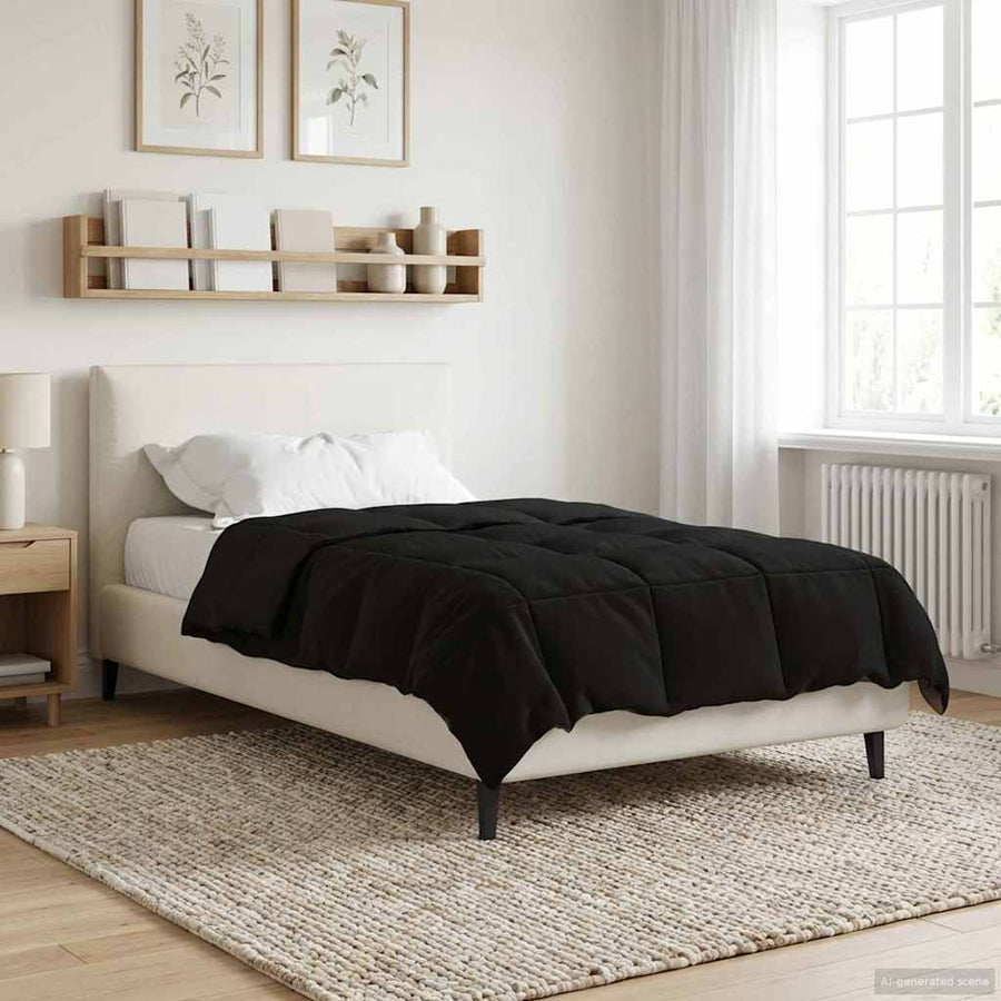 Winter Dekbed Gekwilt Zwart 140 x 220 cm Microfiber