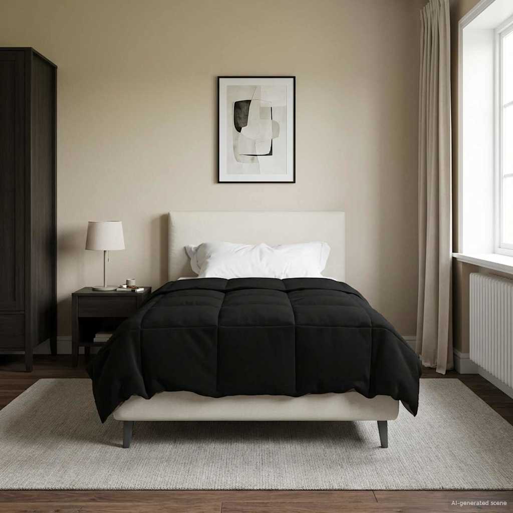 Winter Dekbed Gekwilt Zwart 155 x 200 cm Microfiber