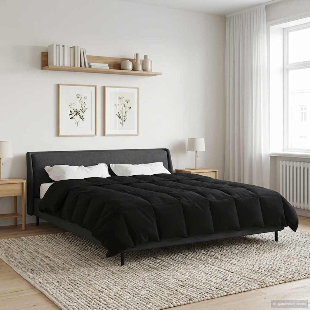 Winter Dekbed Gekwilt Zwart 200 x 240 cm Microfiber