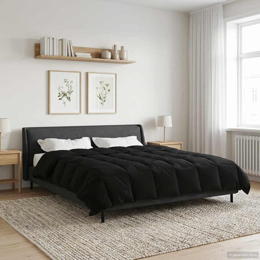 Winter Dekbed Gekwilt Zwart 200 x 240 cm Microfiber