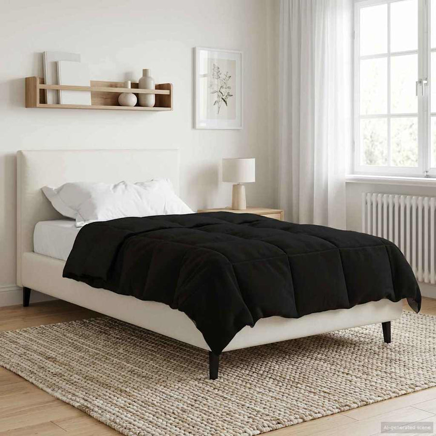 Winter Dekbed Gekwilt Zwart 140 x 220 cm Microfiber