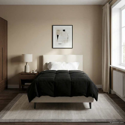 Winter Dekbed Gekwilt Zwart 155 x 220 cm Microfiber