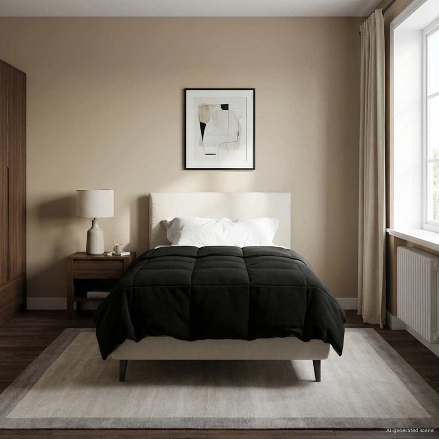 Winter Dekbed Gekwilt Zwart 155 x 220 cm Microfiber