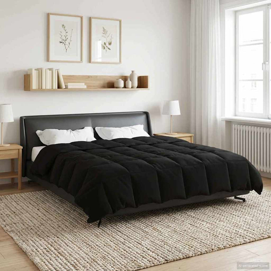 Winter Dekbed Gekwilt Zwart 200 x 220 cm Microfiber