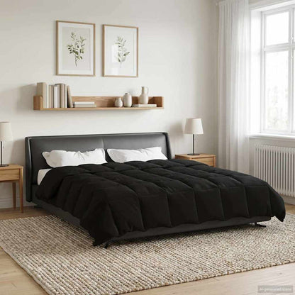 Winter Dekbed Gekwilt Zwart 220 x 240 cm Microfiber