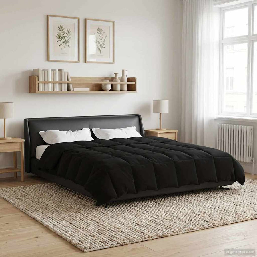 Winter Dekbed Gekwilt Zwart 220 x 260 cm Microfiber