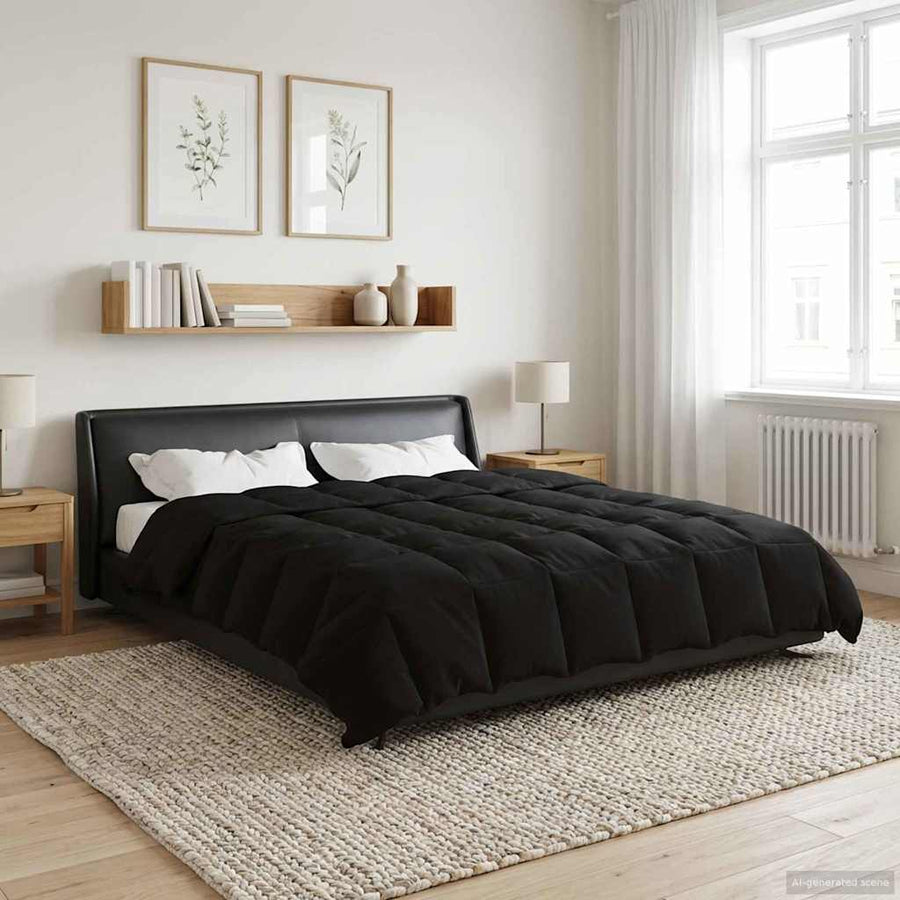 Winter Dekbed Gekwilt Zwart 240 x 260 cm Microfiber