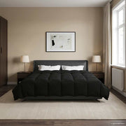 Winter dekbed 240x260 cm zwart microfiber