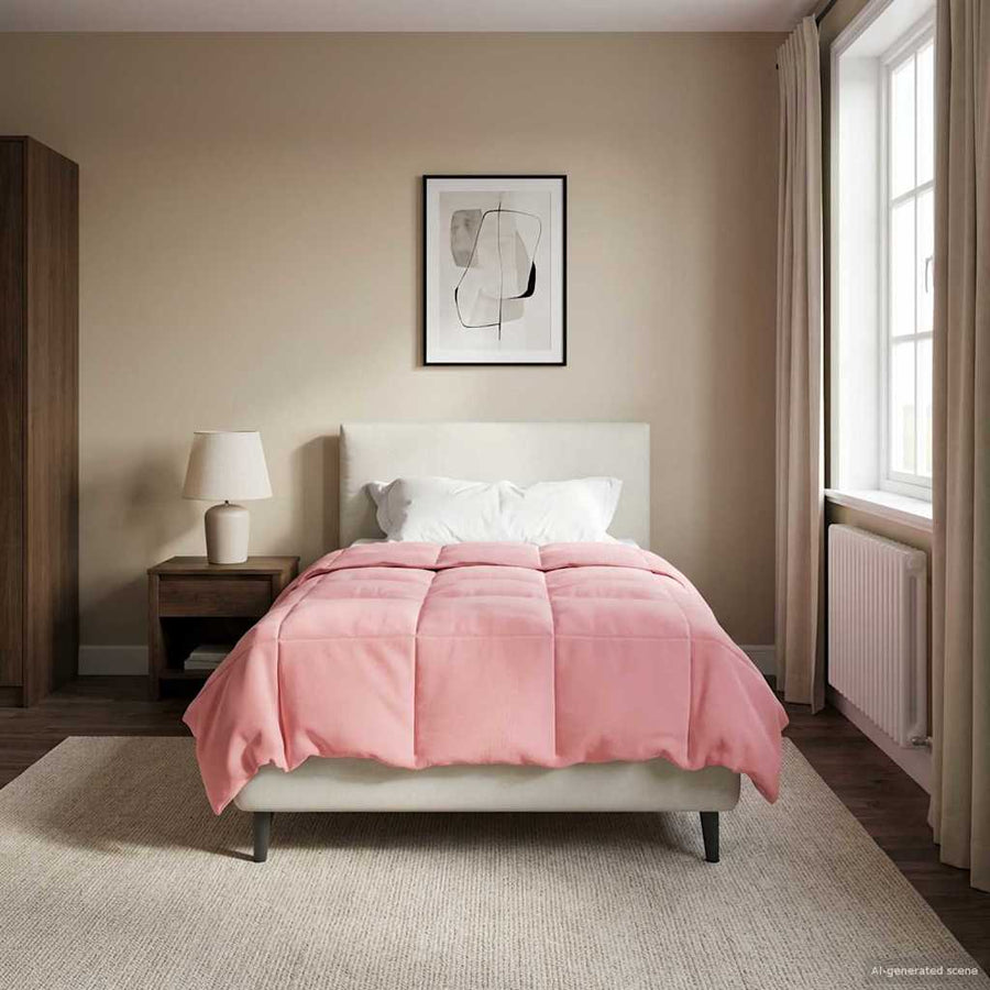 Winter Dekbed Gekwilt Roze 135 x 200 cm Microfiber