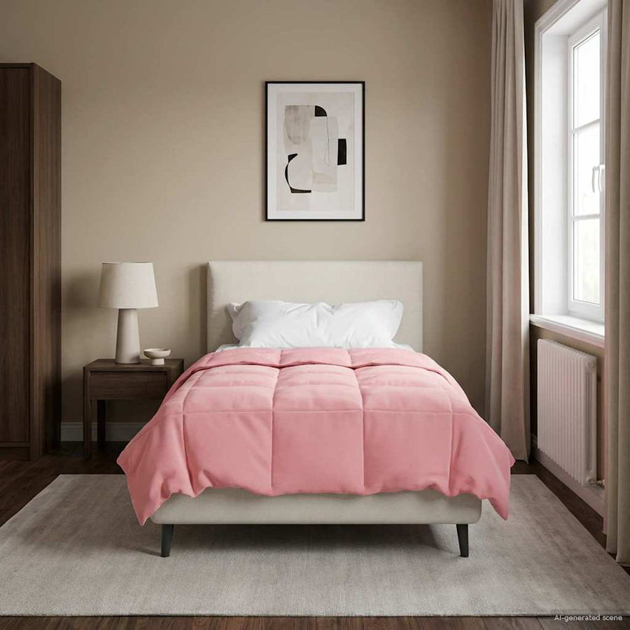 Winter Dekbed Gekwilt Roze 140 x 200 cm Microfiber